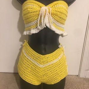 2 piece lace up shorts